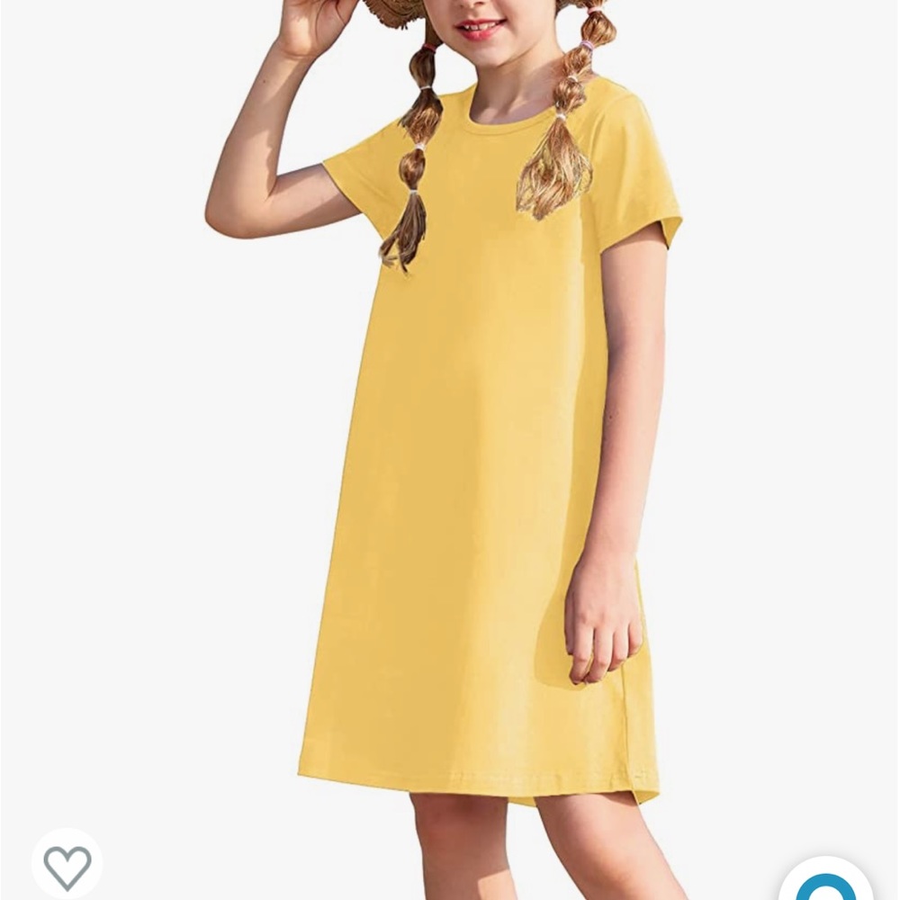 Yellow short sleeve tshirt dress, yellow, size 10, never worn